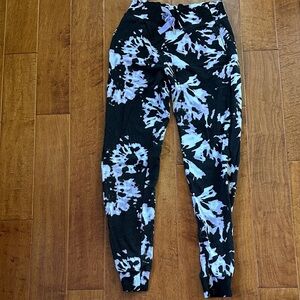 Athleta Black and Purple Tie-Dye Joggers - small tall
